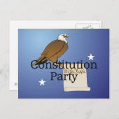 ティー憲法のパーティー インビテーションポストカード (正面/裏面)