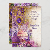 ティー王室のパーティの招待状 招待状 (正面/裏面)