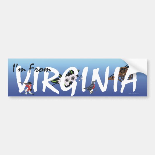 ティー私はヴァージニアからあります バンパーステッカー (正面)