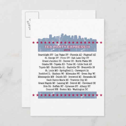 ティー表現パーティーシティツアー インビテーションポストカード (正面/裏面)