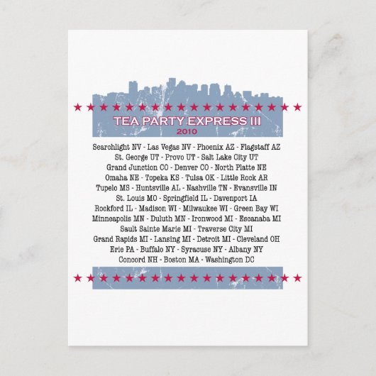 ティー表現パーティーシティツアー インビテーションポストカード (正面)