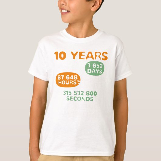 ティー10歳の数学の恋人のギークの Tシャツ (正面)