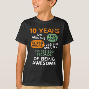 ティー10歳の数学の恋人のギークの Tシャツ