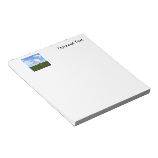 ティー、スカイ、グラスにゴルフボール ノートパッド (アングル)