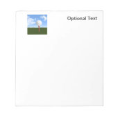 ティー、スカイ、グラスにゴルフボール ノートパッド (正面)