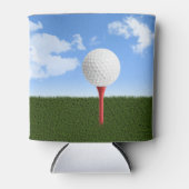 ティー、スカイ、グラスにゴルフボール 缶クーラー (正面)