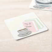 ティー＆ブックスのブライズシャワー スクエアペーパーコースター (アングル)