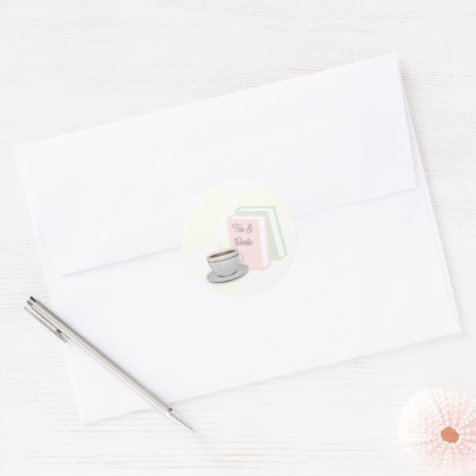 ティー＆ブックスのブライズシャワー ラウンドシール (封筒)
