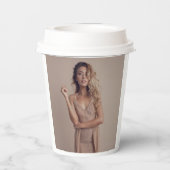 ティー ベージュ オイル ローズ ブライダル シャワー パーティー 紙コップ (裏面)