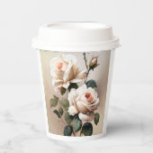 ティー ベージュ オイル ローズ ブライダル シャワー パーティー 紙コップ (正面)