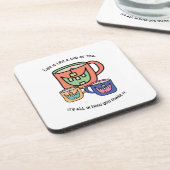 ティー ポジティブ オプティミスティック ティー ラバー フレーズ コースター (左側)