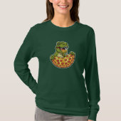 ティー・レックスのピザ好き Tシャツ (正面)