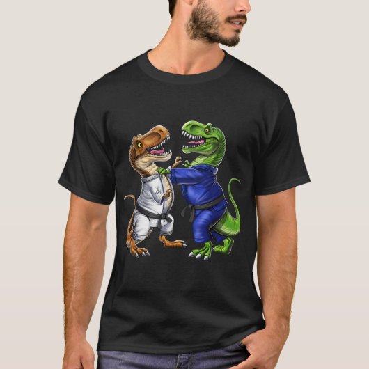 ティー・レックス恐竜柔術選手 Tシャツ (正面)