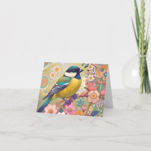 ティ素晴らしト《鳥》アメリカゴガラ鳥カラフルフローラ花 カード