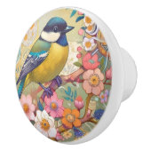 ティ素晴らしト《鳥》アメリカゴガラ鳥カラフルフローラ花 セラミックノブ (右)