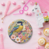 ティ素晴らしト《鳥》アメリカゴガラ鳥カラフルフローラ花 ペーパープレート (パーティー)