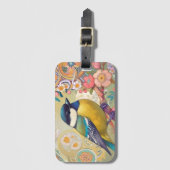 ティ素晴らしト《鳥》アメリカゴガラ鳥カラフルフローラ花 ラゲッジタグ (正面縦)