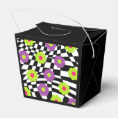 テイクアウトのパーティーのお気に入り市松模様にボックスと花 フェイバーボックス (裏面サイド)