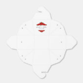 テイクアウトスタイル結婚式の引き出物ボックスと赤いバラ フェイバーボックス (折り畳みなし)