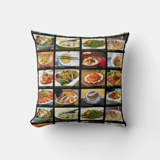 テイクアウト中国のレストランフォトメニューボード クッション (正面)