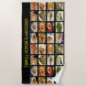 テイクアウト中国のレストランフォトメニューボード ビーチタオル (正面)