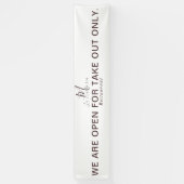 テイクアウト用オープン式モノグラムレストラン屋内 横断幕 (縦)