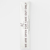 テイクアウト用オープンMONOGRAMスクリプトレストラン 横断幕 (縦)