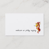 テイクアウト、フォーチュンクッキー、ドラゴンプロファイルカード 名刺 (裏面)