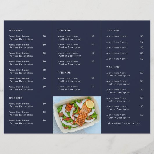 テイクアウト | Navy Blue Restaurant Photo Takeawayメニュー (裏面)