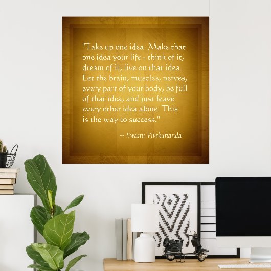 テイクアップワンアイディアスヴァミヴィベカナンダ成功引用文 ポスター (ホームオフィス)