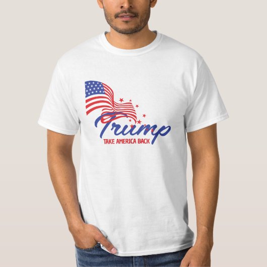 テイクアメリカバックトランプ文字 Tシャツ (正面)