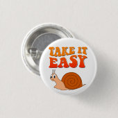 テイクイット簡単かわいい漫画カタツムリGroovy文字 缶バッジ (正面&裏面)