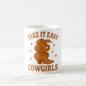 テイクイット簡単女性のカーボーイレトロウエスタンボホ コーヒーマグカップ (中央)