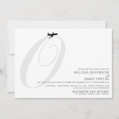 テイクオフの準備完了Oイニシャル結婚式招待状 招待状 (正面)