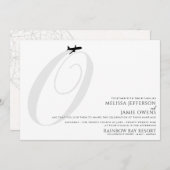 テイクオフの準備完了Oイニシャル結婚式招待状 招待状 (正面/裏面)