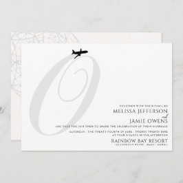 テイクオフの準備完了Oイニシャル結婚式招待状 招待状