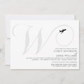 テイクオフの準備完了Wイニシャル結婚式招待状 招待状 (正面)