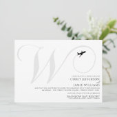 テイクオフの準備完了Wイニシャル結婚式招待状 招待状 (スタンド正面)