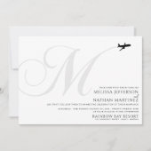 テイクオフ準備完了Mイニシャル結婚式招待状 招待状 (正面)