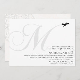 テイクオフ準備完了Mイニシャル結婚式招待状 招待状