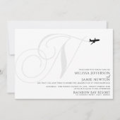 テイクオフ準備完了Nイニシャル結婚式招待状 招待状 (正面)