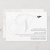 テイクオフ準備完了Nイニシャル結婚式招待状 招待状 (正面/裏面)