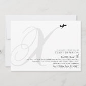 テイクオフ準備完了Xイニシャル結婚式招待状 招待状 (正面)