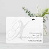 テイクオフ準備完了Xイニシャル結婚式招待状 招待状 (スタンド正面)