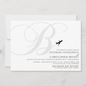 テイクオフ準備Bイニシャル結婚 招待状 (正面)