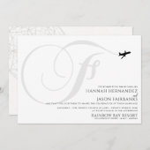 テイクオフ準備Fイニシャル結婚式招待状 招待状 (正面/裏面)