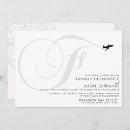 テイクオフ準備Fイニシャル結婚式招待状 招待状