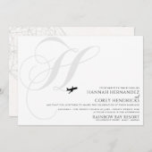 テイクオフ準備Hイニシャル結婚式招待状 招待状 (正面/裏面)