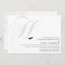 テイクオフ準備Hイニシャル結婚式招待状 招待状