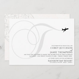 テイクオフ準備Tイニシャル結婚式招待状 招待状